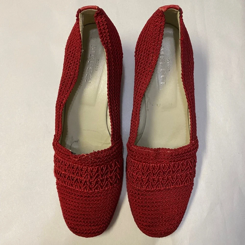 Sesto Meucci Women's Woven Wedge Heels Size 9 Slip On Shoes Classic Feminine